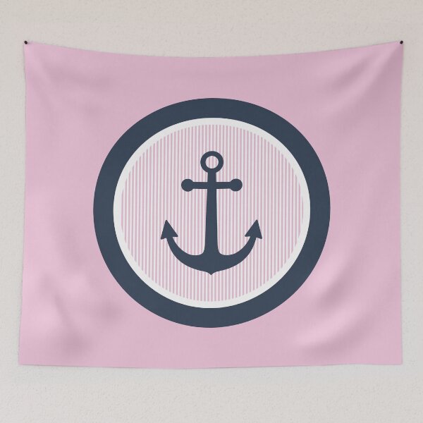 Item preview, Circle Anchor With Pink Pinstripes designed and sold by SharksOnShore.