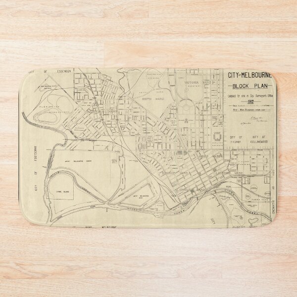 Item preview, Vintage Map of Melbourne Australia (1912) designed and sold by BravuraMedia.
