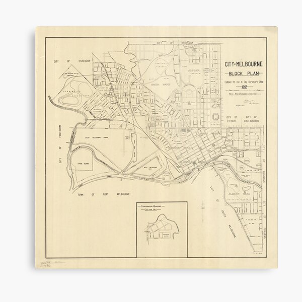Item preview, Vintage Map of Melbourne Australia (1912) designed and sold by BravuraMedia.