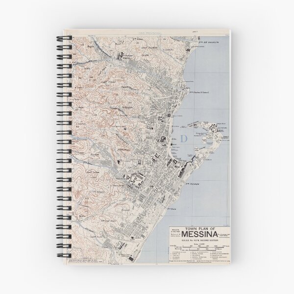 Item preview, Vintage Map of Messina Italy (1943) designed and sold by BravuraMedia.