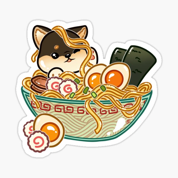 Vista previa del artículo con la obra «Tazón de ramen de Shiba», diseñado y vendido por heysoleilart.