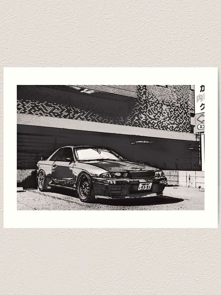Nissan Skyline R32 Gtr Classic Jdm Sketch Art Art Print By Parakeats Redbubble