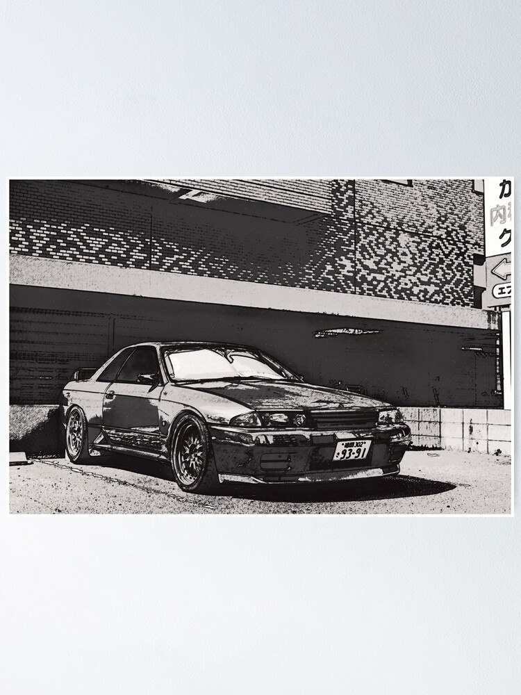 Nissan Skyline R32 Gtr Classic Jdm Sketch Art Poster By Parakeats Redbubble