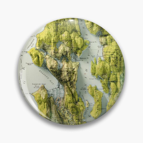 Item preview, 1900 3D Seattle Map land classification digitally-rendered designed and sold by ThinkAboutMaps.