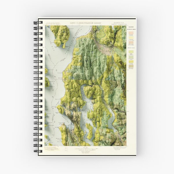 Item preview, 1900 3D Seattle Map land classification digitally-rendered designed and sold by ThinkAboutMaps.