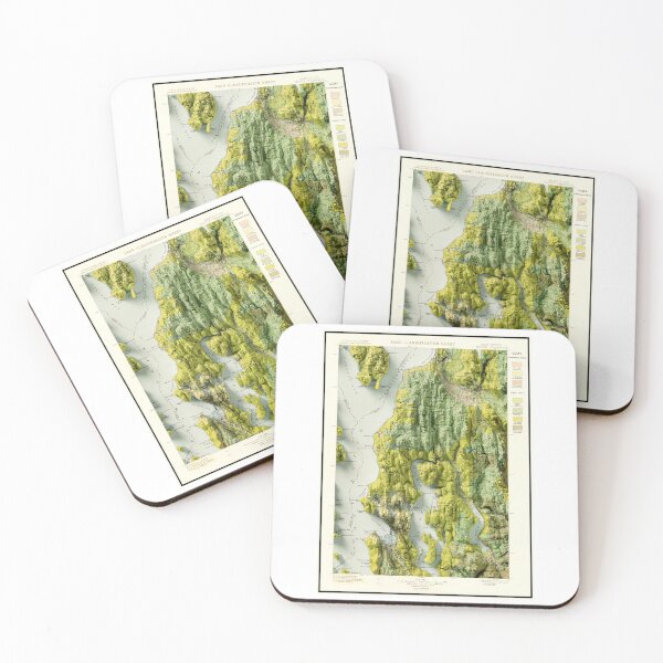 Item preview, 1900 3D Seattle Map land classification digitally-rendered designed and sold by ThinkAboutMaps.