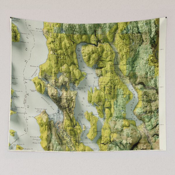 Item preview, 1900 3D Seattle Map land classification digitally-rendered designed and sold by ThinkAboutMaps.