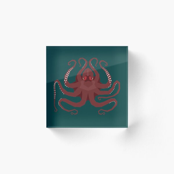 Item preview, Giant Pacific Octopus Geometric Design with Dark Green Background designed and sold by WildByNature.