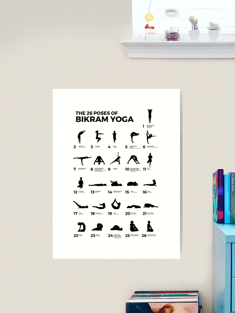 The 26 Poses Of Bikram Yoga  Art Board Print for Sale by The Art of the  Pause