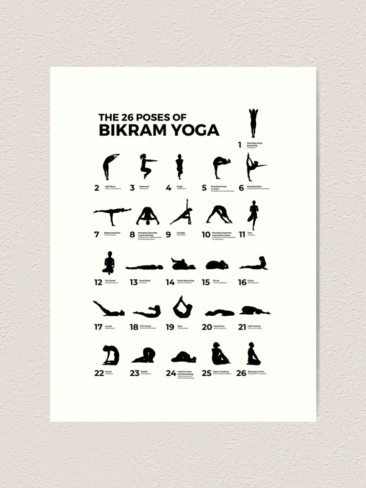 The 26 Poses Of Bikram Yoga  Art Board Print for Sale by The Art of the  Pause