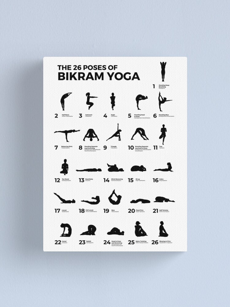 The 26 Poses of Bikram Yoga Peach Canvas Print for Sale by The Art of the  Pause