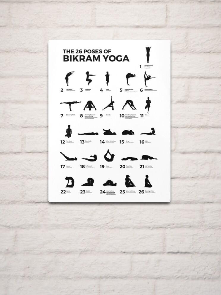 The 26 Poses of Bikram Yoga Peach Metal Print for Sale by The Art of the  Pause