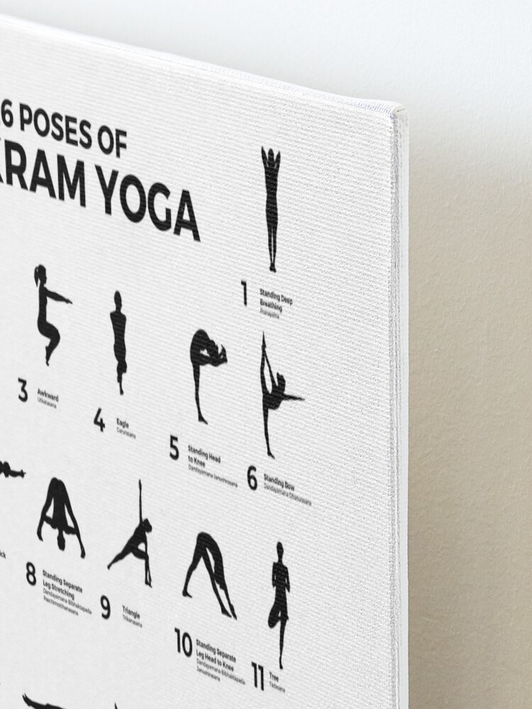 The 26 Poses of Bikram Yoga Poster Decorative Print Painting on Walls  Artwork Pictures Wall Hanging Decorations Rectangular Canvas Modern Home  Office