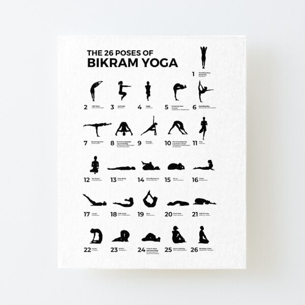 The 26 Poses Of Bikram Yoga  Poster for Sale by The Art of the Pause