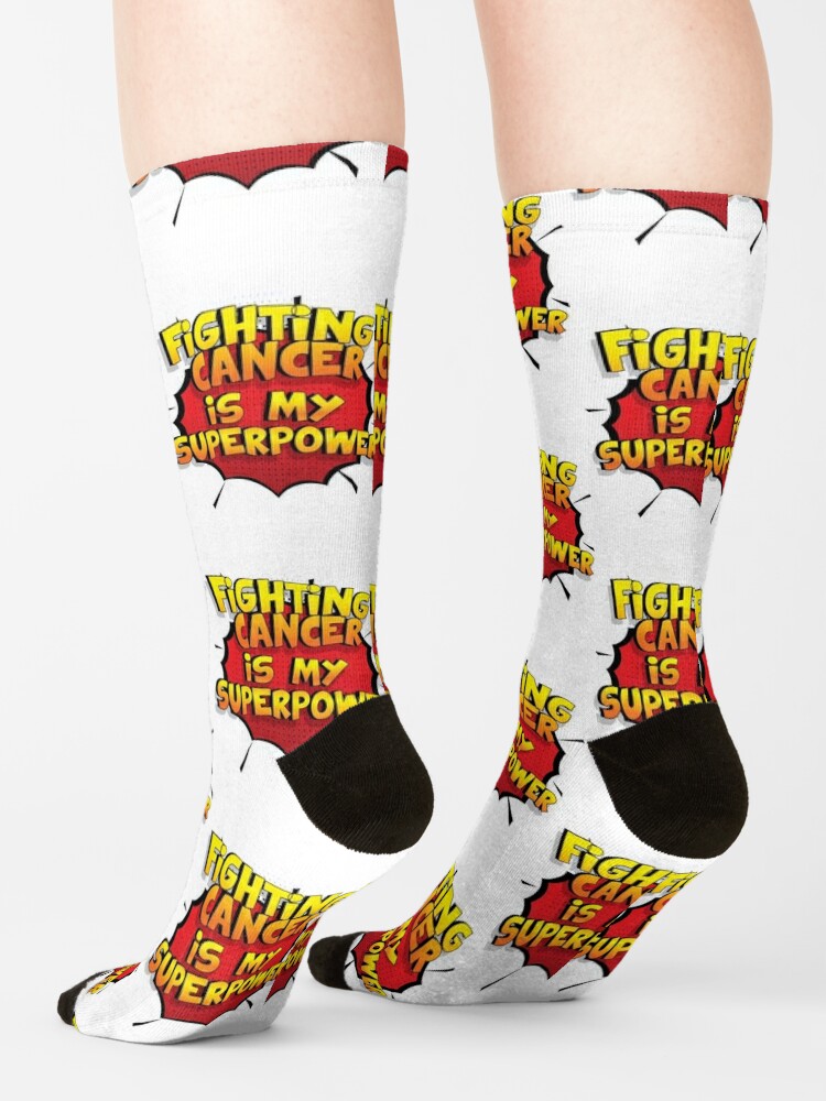 Fighting Cancer is my Superpower Funny Design Fighting Cancer Gift | Socks