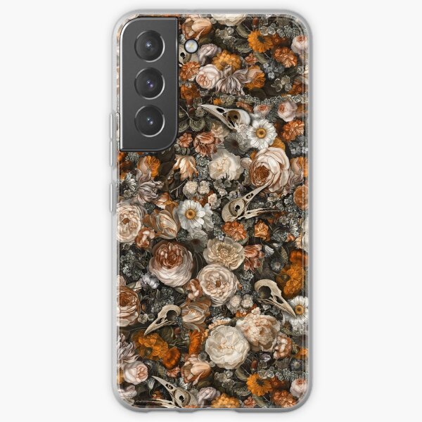 Sparkles Floral phone case Floral Print Sparkling flowers repeat pattern Clear Phone Case Samsung S20 S21 S10 Iphone 11 12 mini XR XS