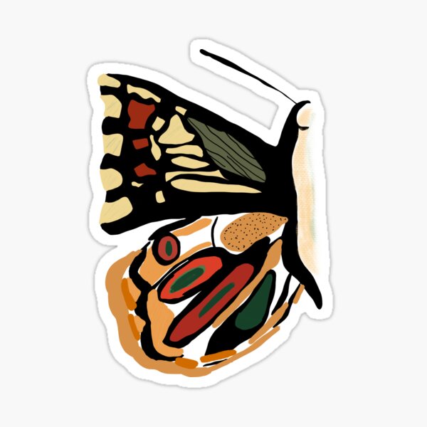 "Butterfly drawing " Sticker by Erlin19 Redbubble