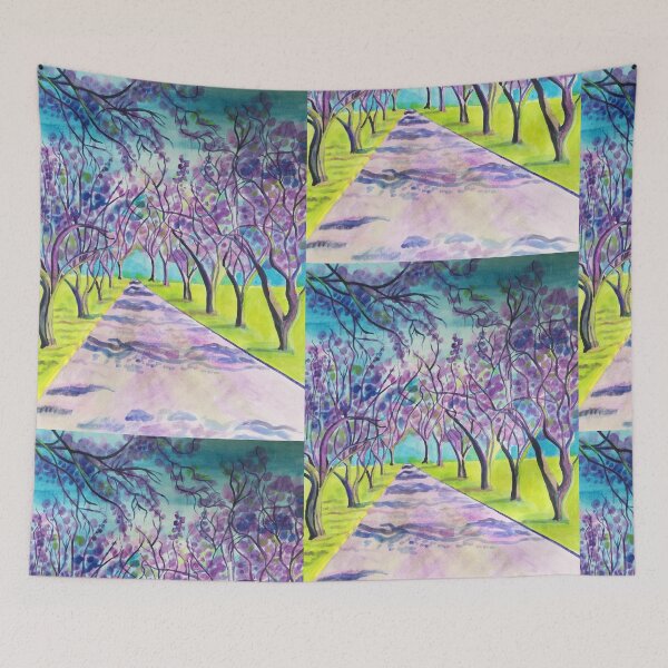 Item preview, Purple trees Jacaranda avenue painting  designed and sold by esvb.
