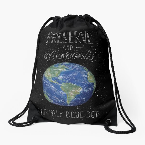 Pale Blue Dot Drawstring Bag