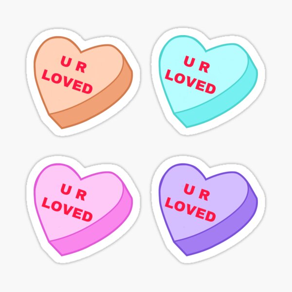 Item preview, “U R Loved” candy hearts, Sticker pack designed and sold by MishieDenise.
