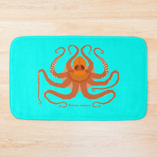 Item preview, Common Octopus Geometric Art with Scientific Name and turquoise Background designed and sold by WildByNature.