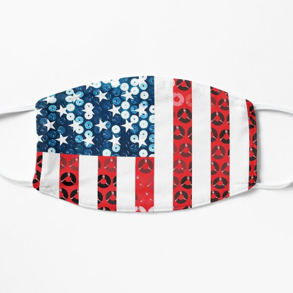 vertical american flag Flat Mask