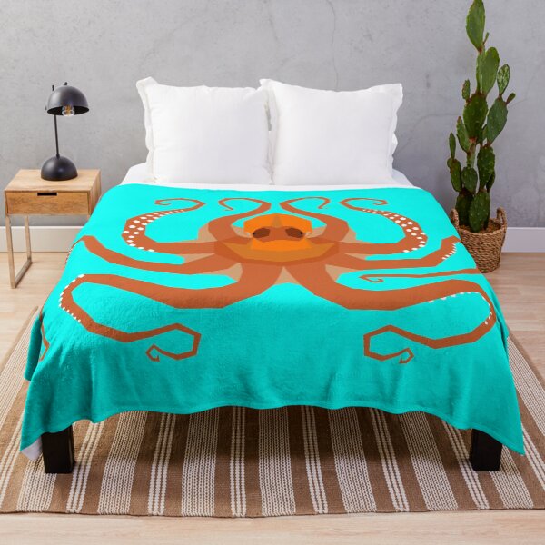 Item preview, Octopus Geometric Art with Turquoise Background designed and sold by WildByNature.