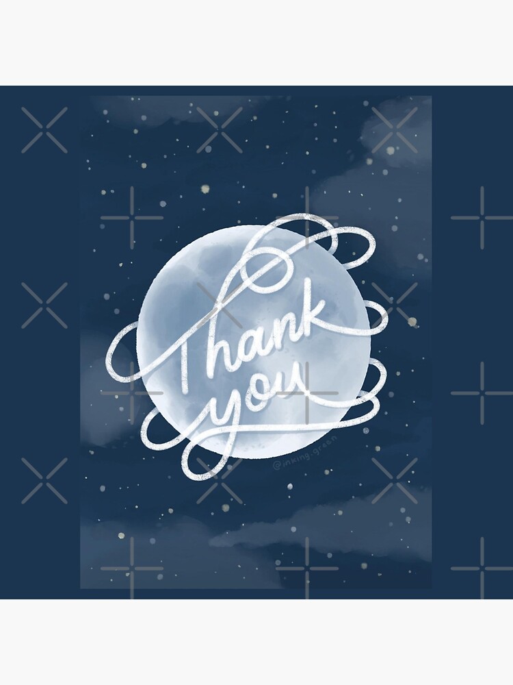 Thumbnail 2 of 2, Tote Bag, Thank You Moon designed and sold by inking-green.
