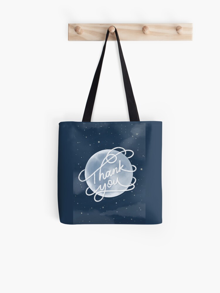 Thumbnail 1 of 2, Tote Bag, Thank You Moon designed and sold by inking-green.