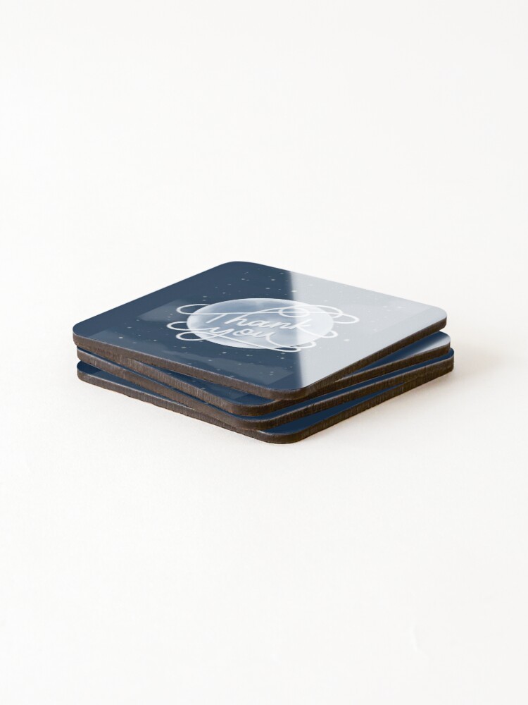 Thumbnail 4 of 5, Coasters (Set of 4), Thank You Moon designed and sold by inking-green.