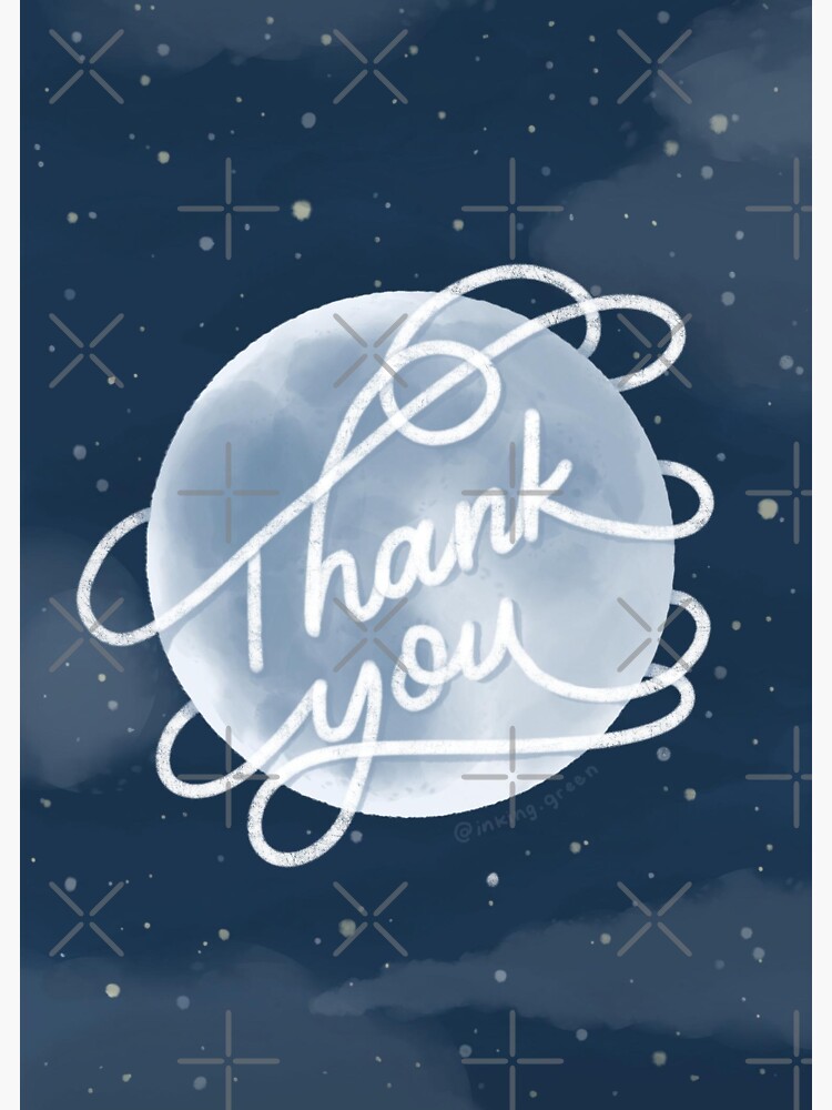 Thumbnail 4 of 4, Sticker, Thank You Moon designed and sold by inking-green.