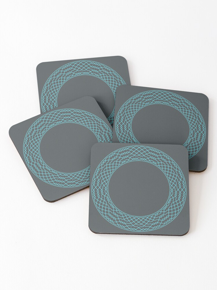Thumbnail 1 of 5, Coasters (Set of 4), London Surprise Major Method Wreath — Coasters (Blue) designed and sold by RingingRoom.