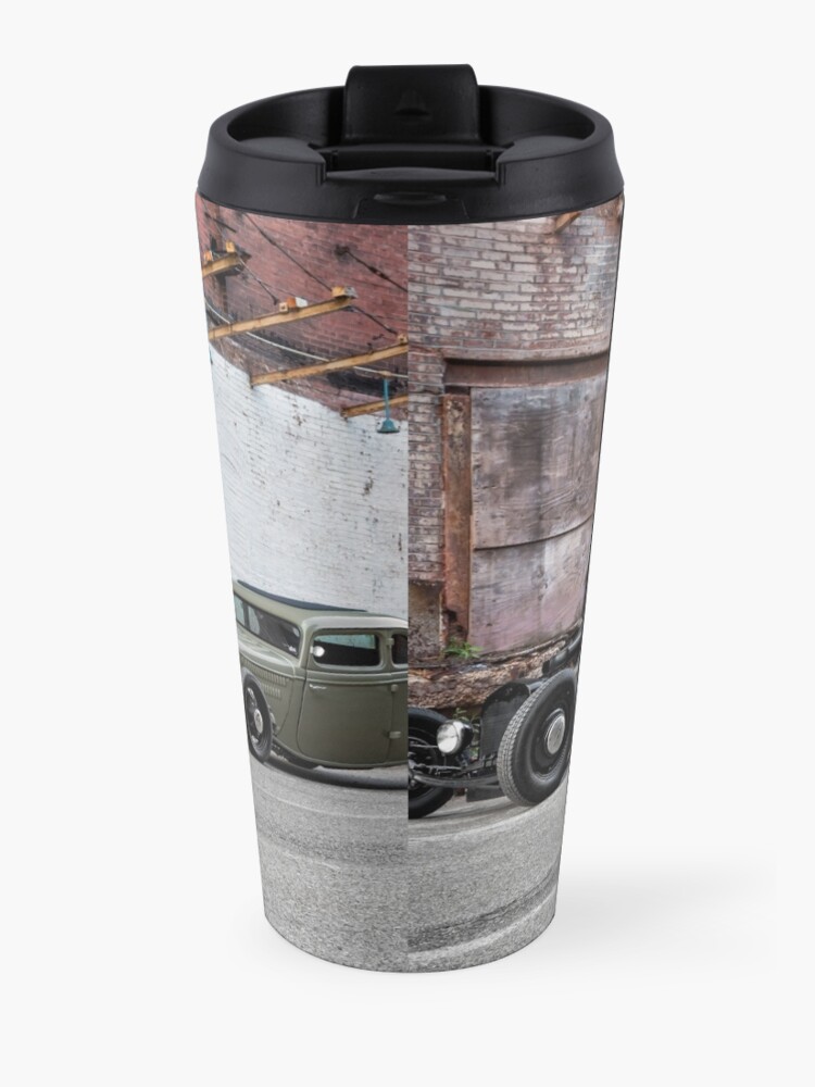 "1930 Ford Model A & 1933 Ford Coupe" Travel Coffee Mug for Sale by