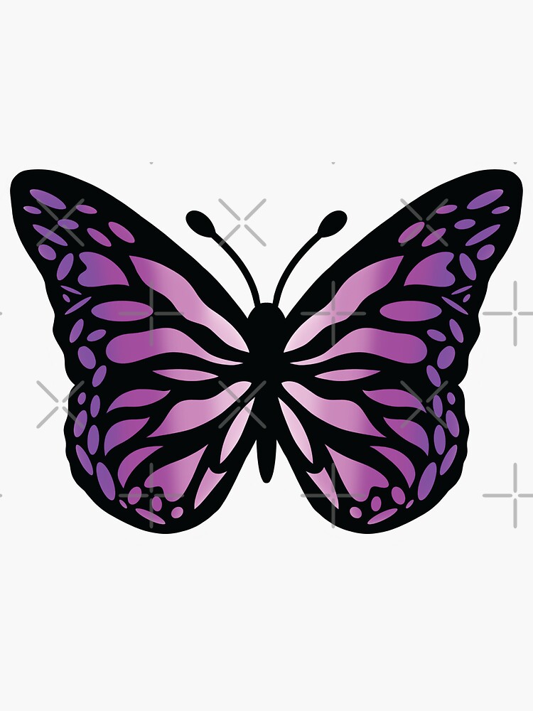 "Purple Butterfly" Sticker by kaylaoles Redbubble