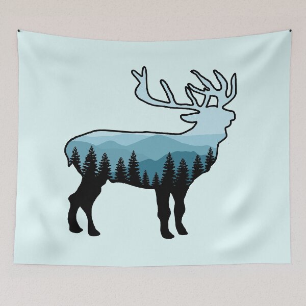 Item preview, Teal deer / moose in the forest designed and sold by colleenm2.