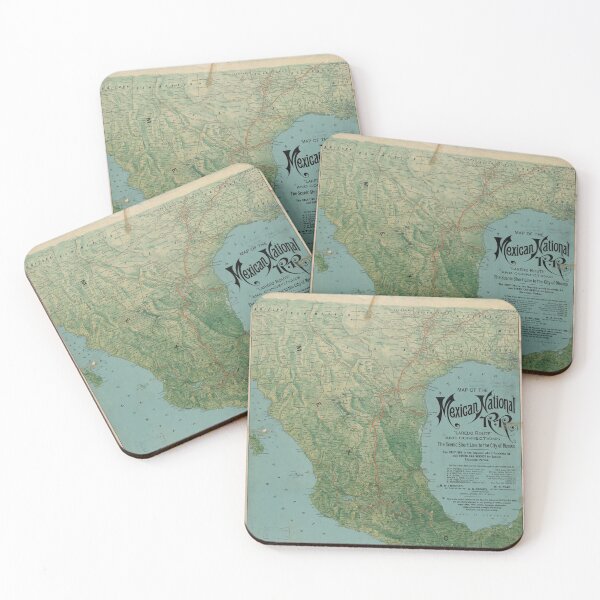 Item preview, Vintage Mexico National Railroads Map (1897) designed and sold by BravuraMedia.