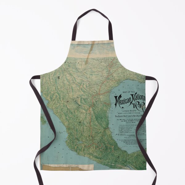 Item preview, Vintage Mexico National Railroads Map (1897) designed and sold by BravuraMedia.