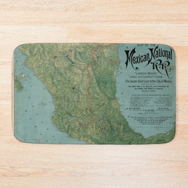 Item preview, Vintage Mexico National Railroads Map (1897) designed and sold by BravuraMedia.