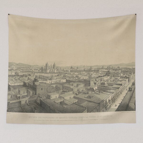 Item preview, Vintage Pictorial Map of Mexico City (1845) designed and sold by BravuraMedia.