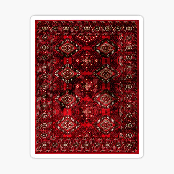 Oriental Traditional Vintage Royal Red Moroccan Style Design Sticker