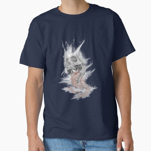 Vista previa del artículo con la obra «Camiseta estampada Skull Octopus - Kraken Skull - Camiseta unisex Hombre entallada», diseñado y vendido por Jess Wathen.