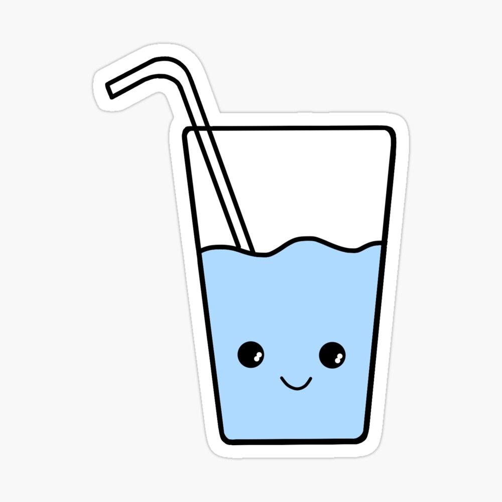 Cute Glass of Water Art Print for Sale by koolkidzone