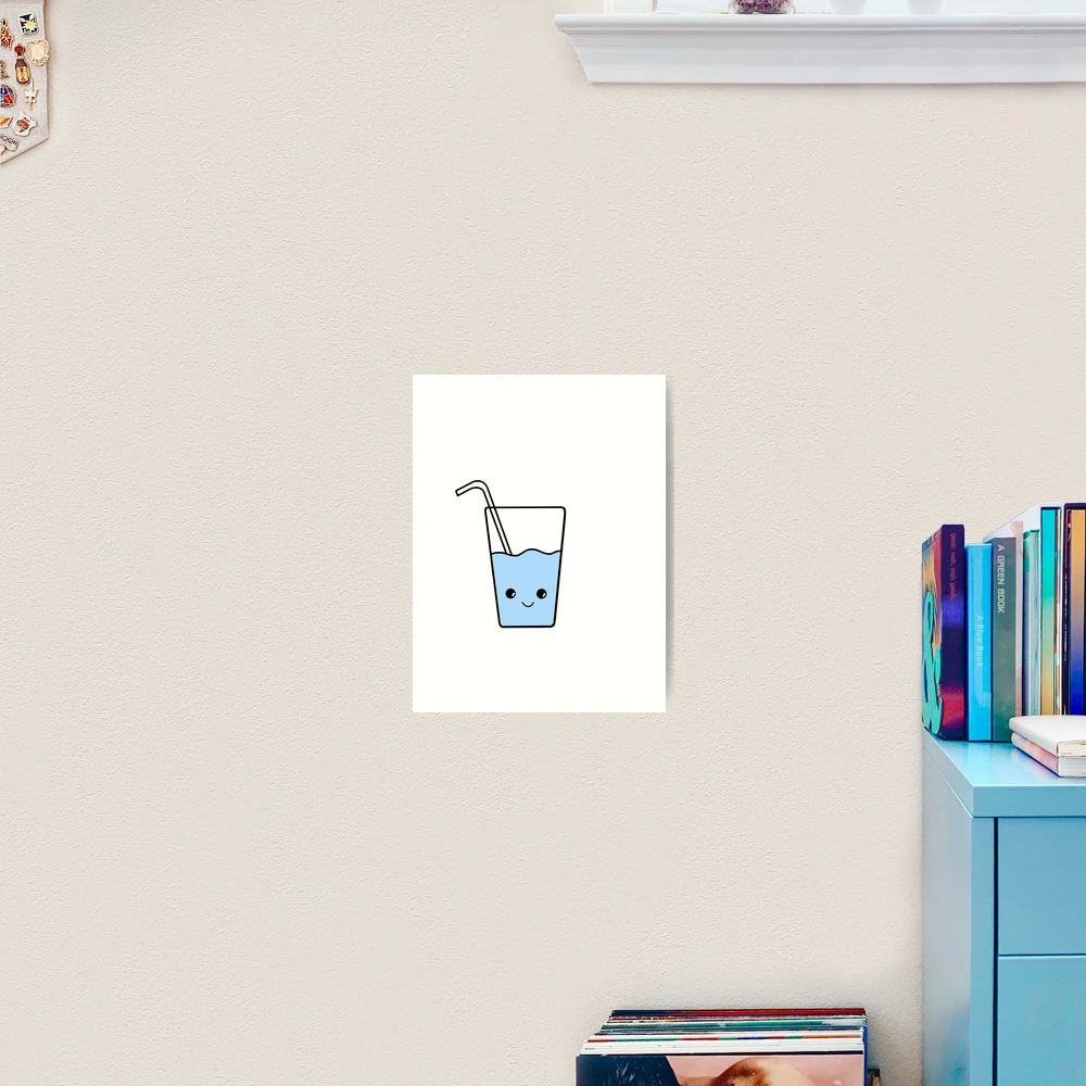 Cute Glass of Water Art Print for Sale by koolkidzone