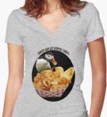 ☝ ☞ THESE ARE MY PUFFIN CHIPS TEE SHIRT☝ ☞ Women's Fitted V-Neck T-Shirt