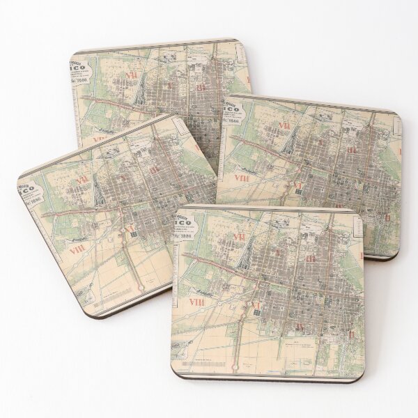 Item preview, Vintage Map of Mexico City (1886) designed and sold by BravuraMedia.