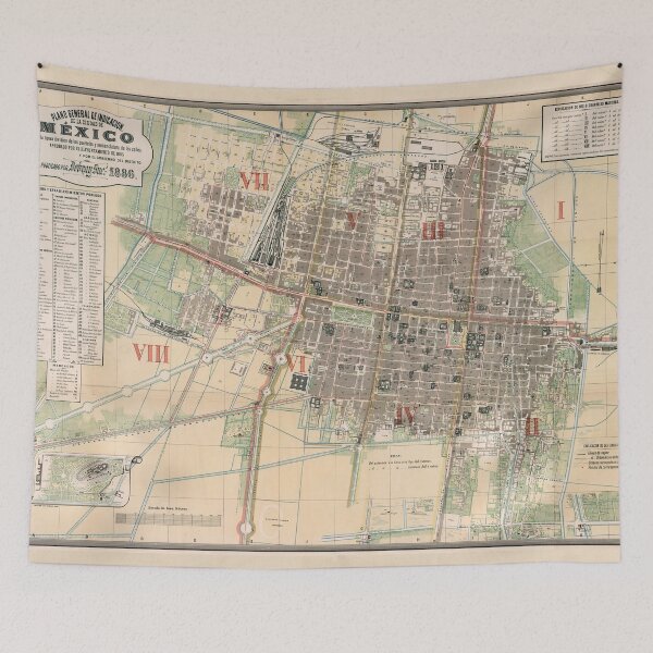 Item preview, Vintage Map of Mexico City (1886) designed and sold by BravuraMedia.