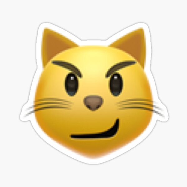 Cute Gray Kitty Cat Face Emoji - Angry Vinyl Decal Sticker – Shinobi  Stickers