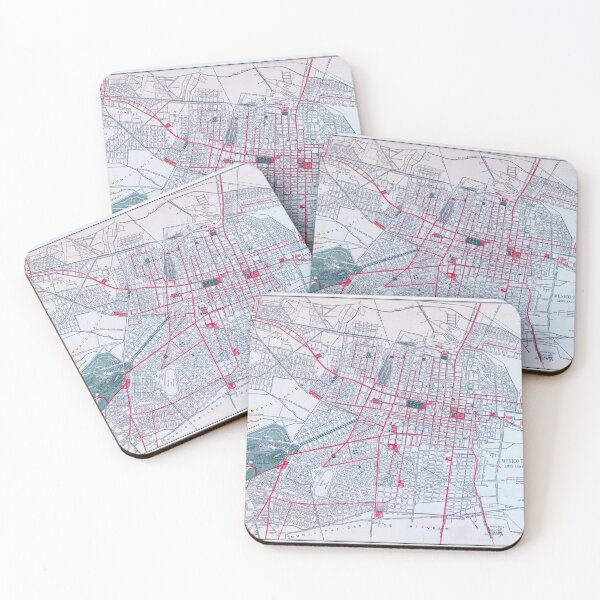 Item preview, Vintage Mexico City Tramway Map (1910) designed and sold by BravuraMedia.