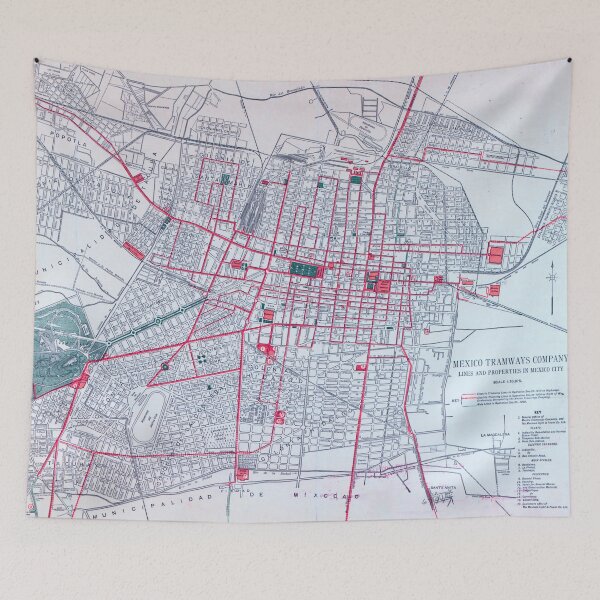 Item preview, Vintage Mexico City Tramway Map (1910) designed and sold by BravuraMedia.