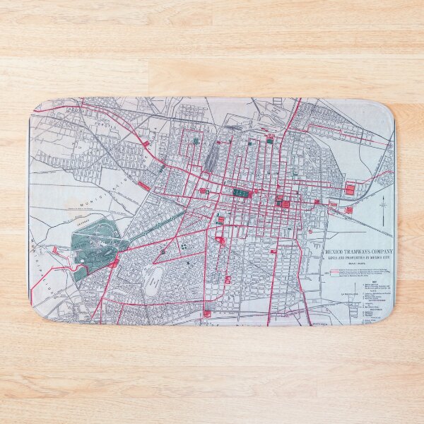 Item preview, Vintage Mexico City Tramway Map (1910) designed and sold by BravuraMedia.